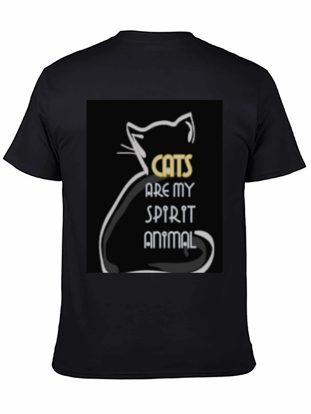 Cats are My Spirit Animal Black Graphic Tee