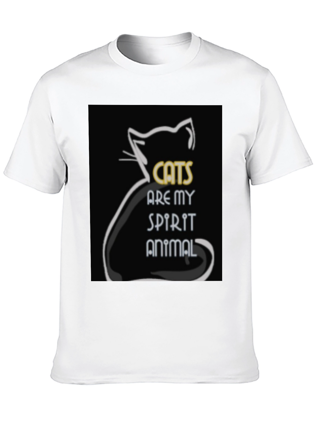 Cats are My Spirit Animal Black Graphic Tee