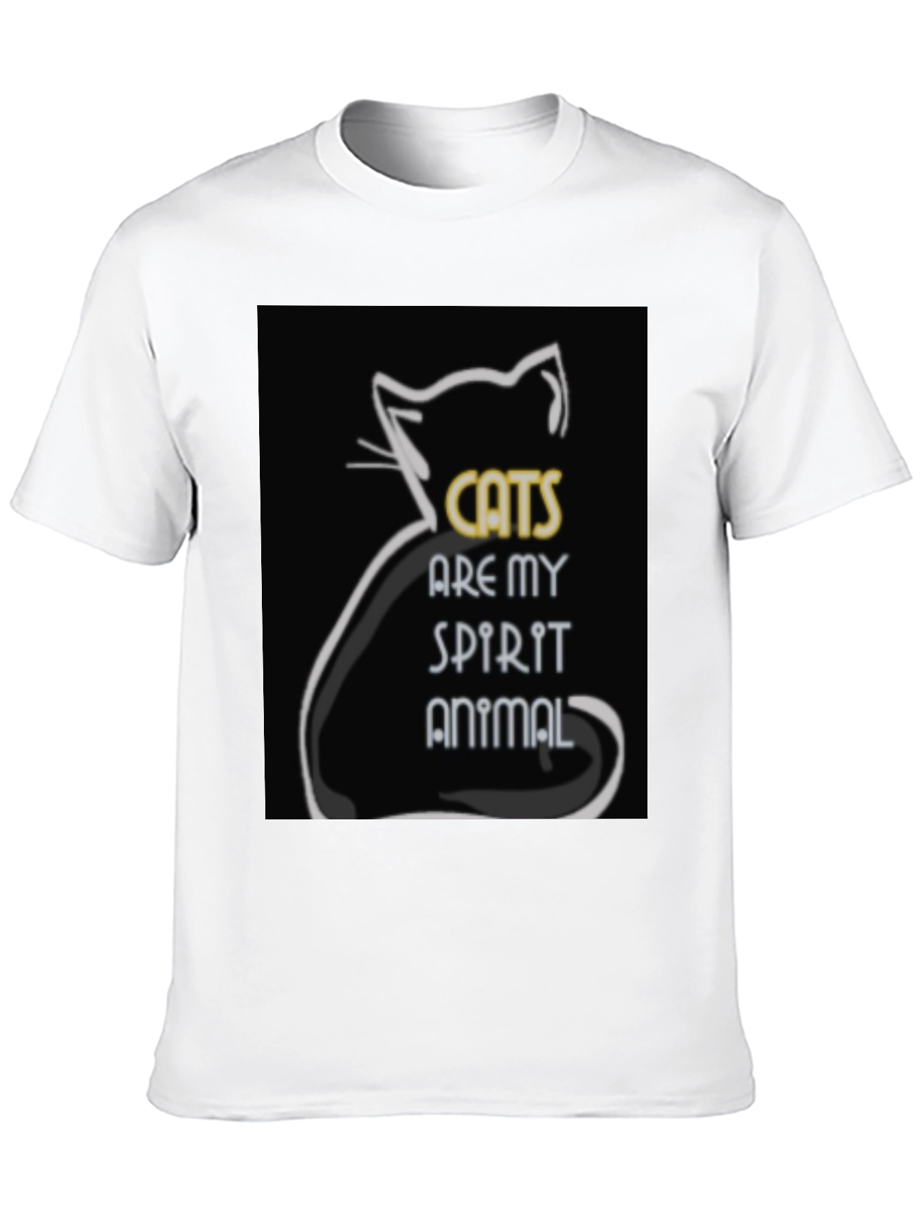 Cats are My Spirit Animal Black Graphic Tee