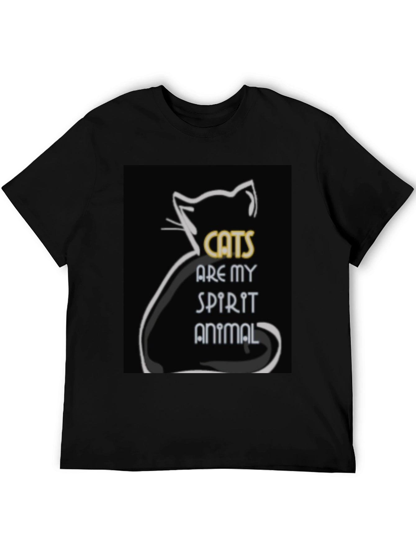 Cats are My Spirit Animal Black Graphic Tee