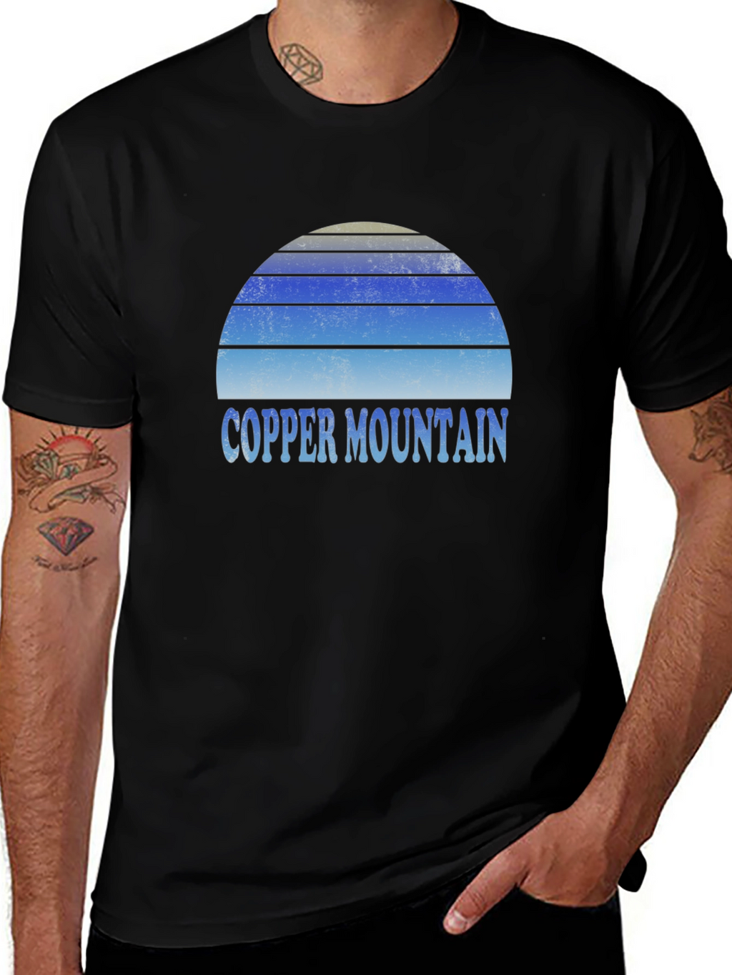 Copper Mountain Retro Sunset Graphic Tee - Black