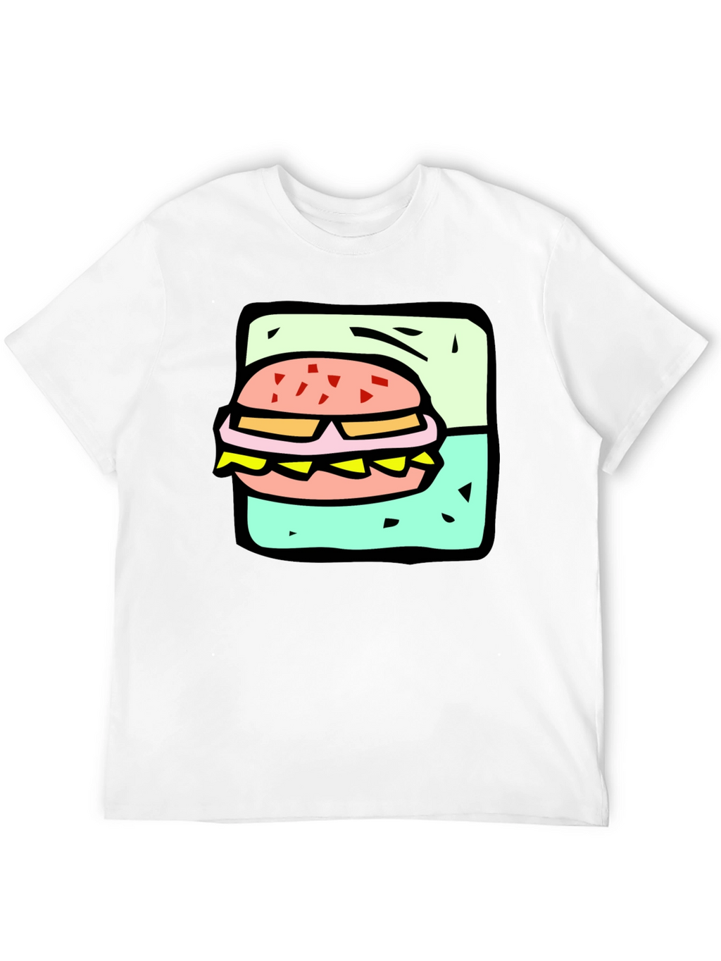 Burger Graphic Black T-Shirt