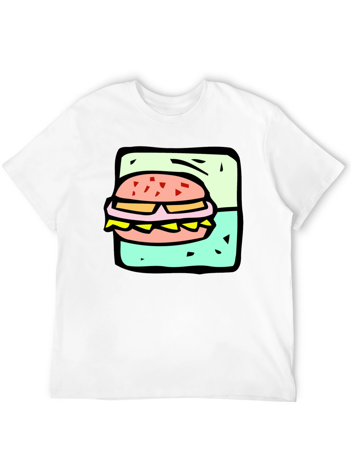 Burger Graphic Black T-Shirt