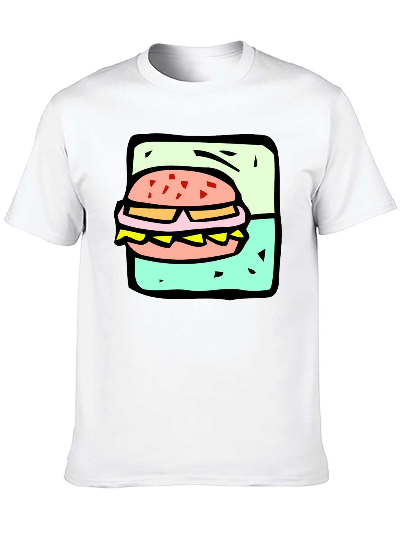 Burger Graphic Black T-Shirt