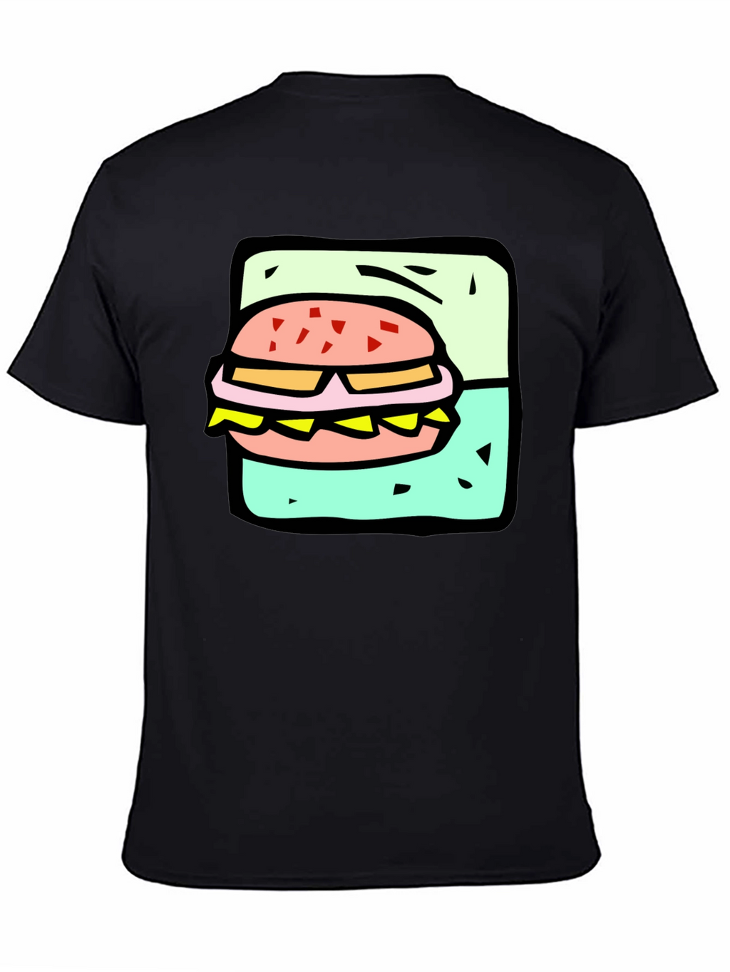Burger Graphic Black T-Shirt