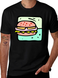 Burger Graphic Black T-Shirt