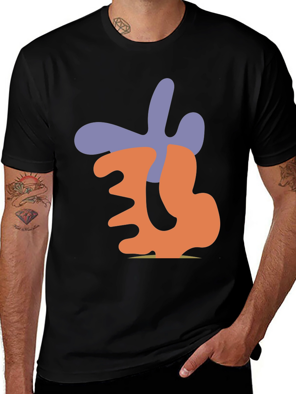 Abstract Graphic Print Black Casual T-Shirt