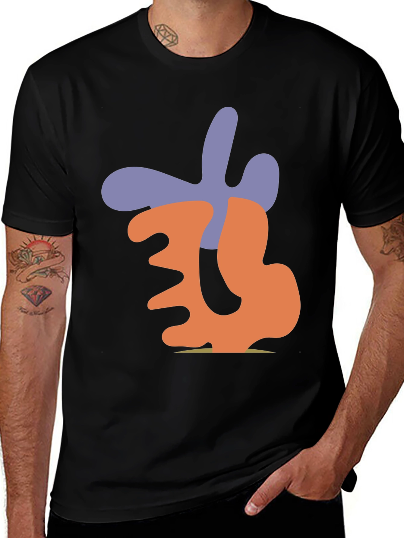 Abstract Graphic Print Black Casual T-Shirt