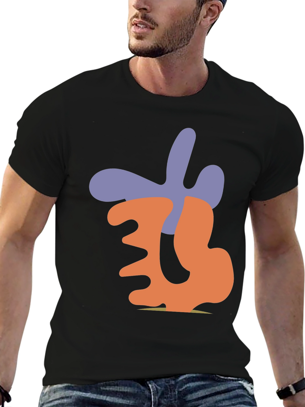 Abstract Graphic Print Black Casual T-Shirt