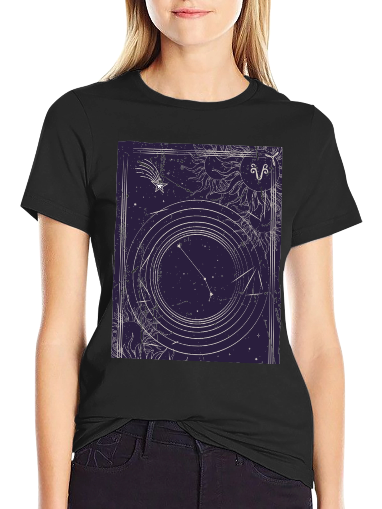 Aries Zodiac Sign Graphic Print T-Shirt