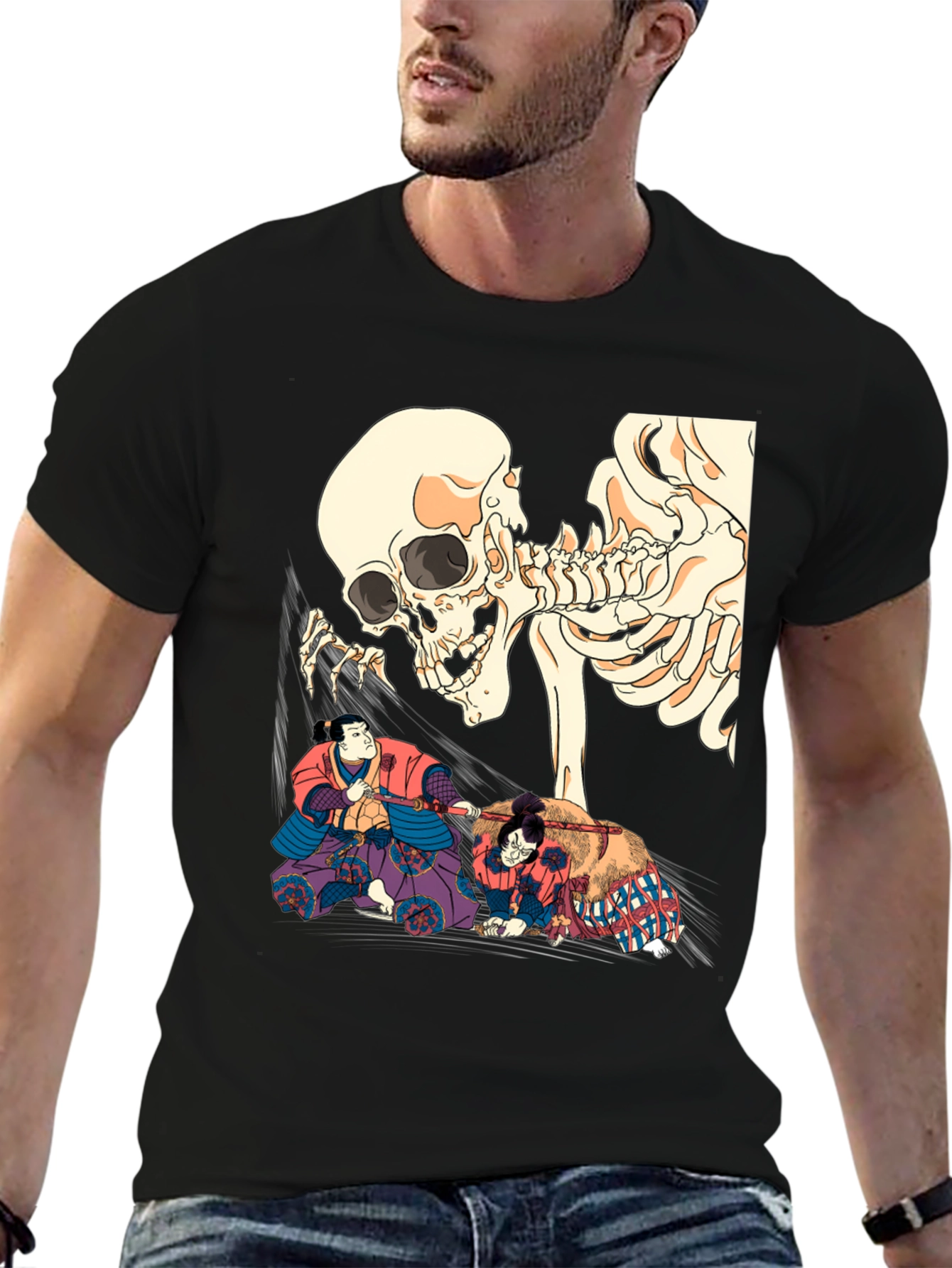 Skull & Sumo Wrestler Graphic T-Shirt