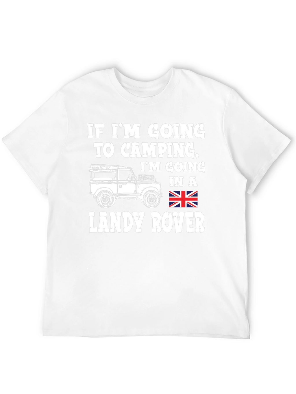 Landy Rover Camping T-Shirt - Black Cotton Blend