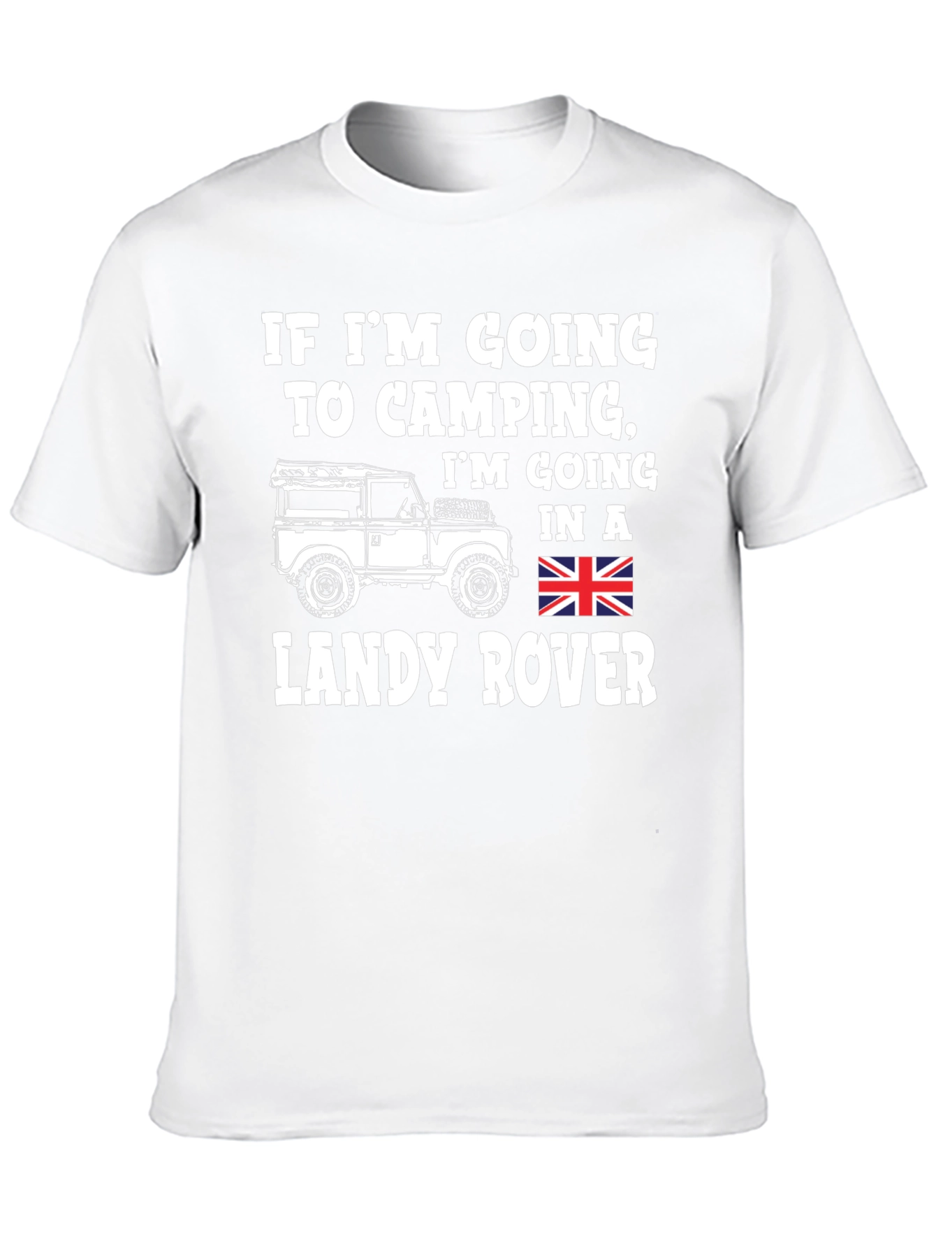 Landy Rover Camping T-Shirt - Black Cotton Blend