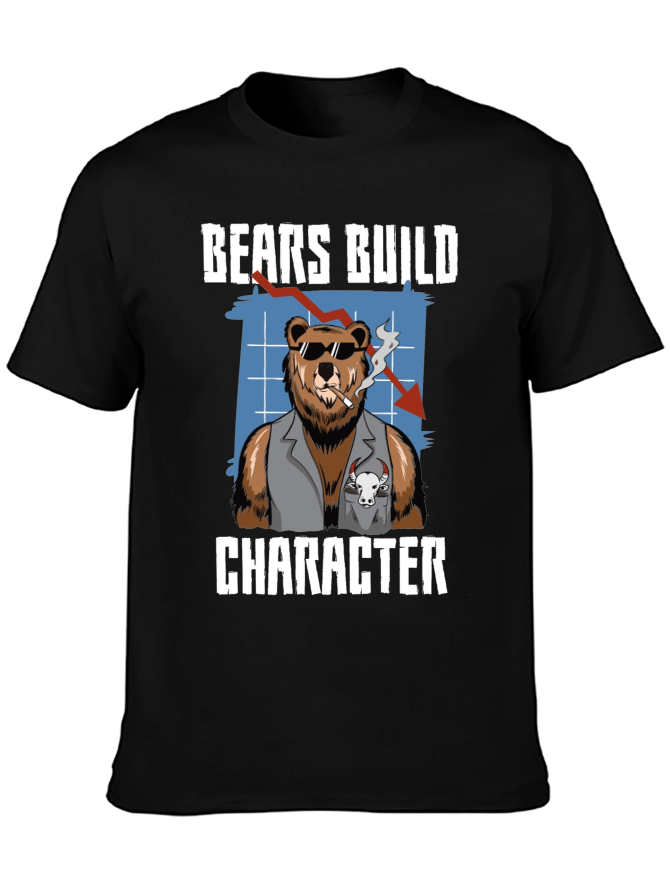 Bears Build Character T-Shirt - Stock Market Humor