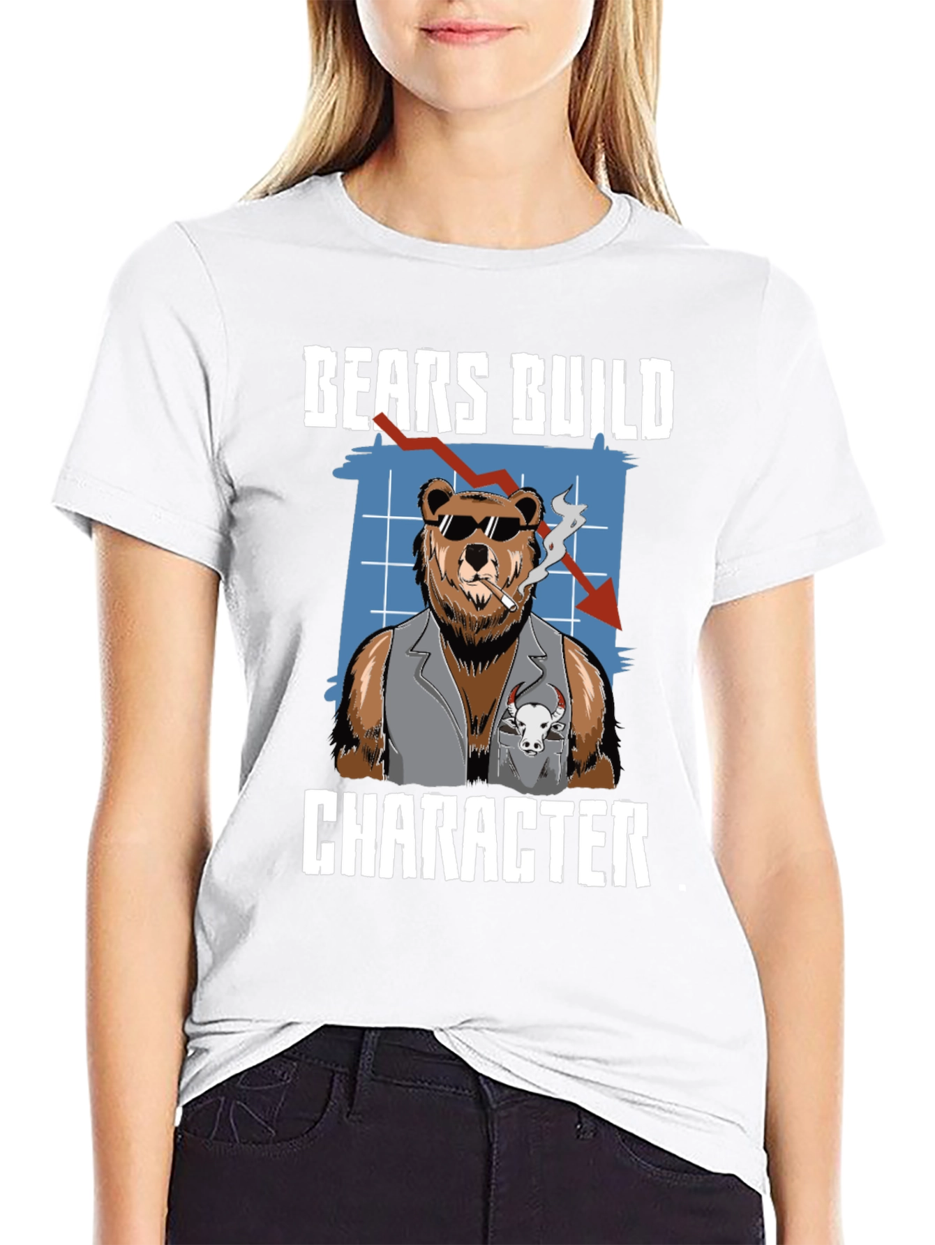 Bears Build Character T-Shirt - Stock Market Humor