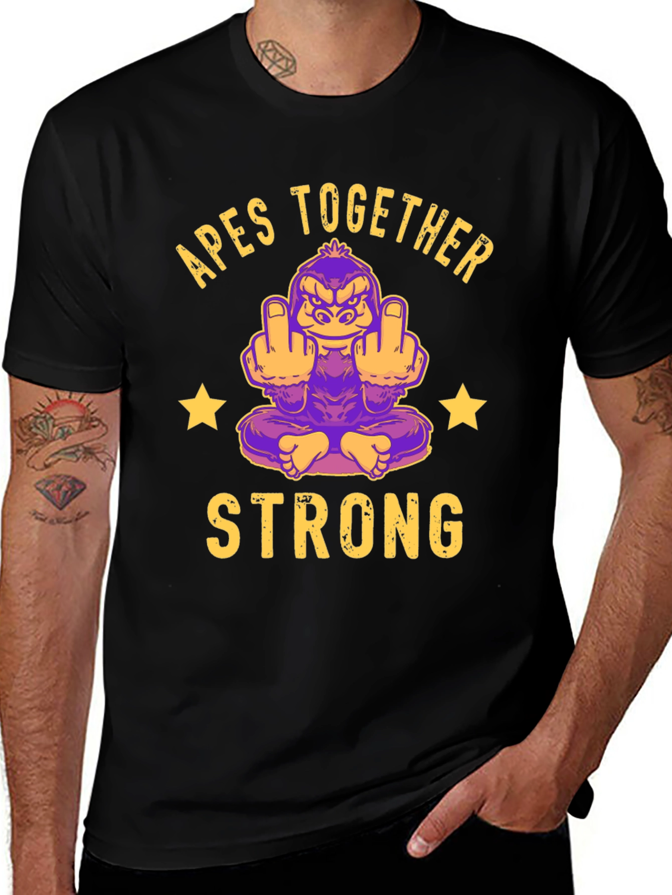 Apes Together Strong Graphic Tee - Funny Gorilla T-Shirt