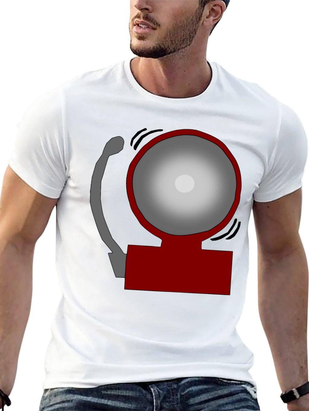 Novelty Fire Alarm Graphic T-Shirt