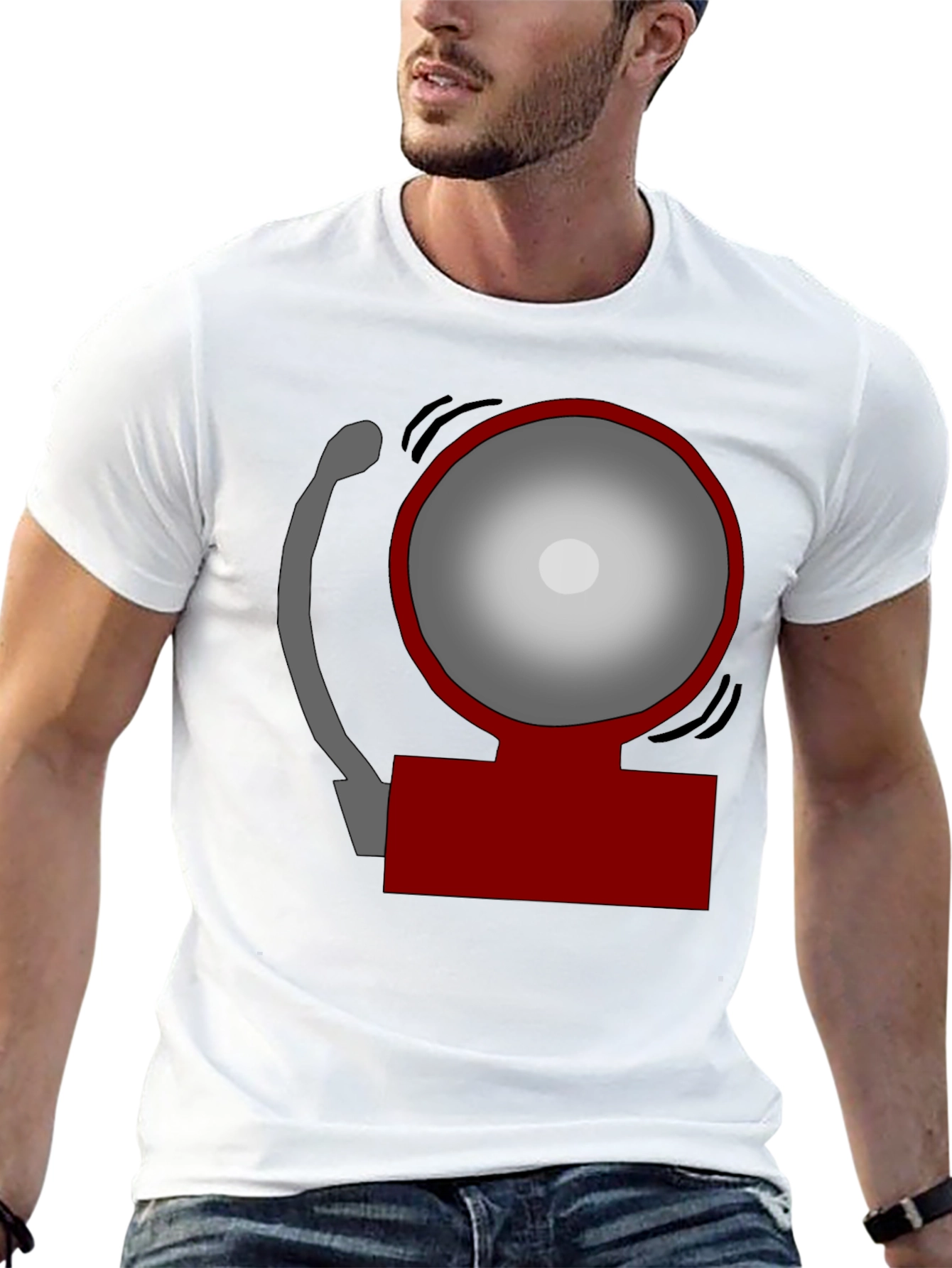 Novelty Fire Alarm Graphic T-Shirt