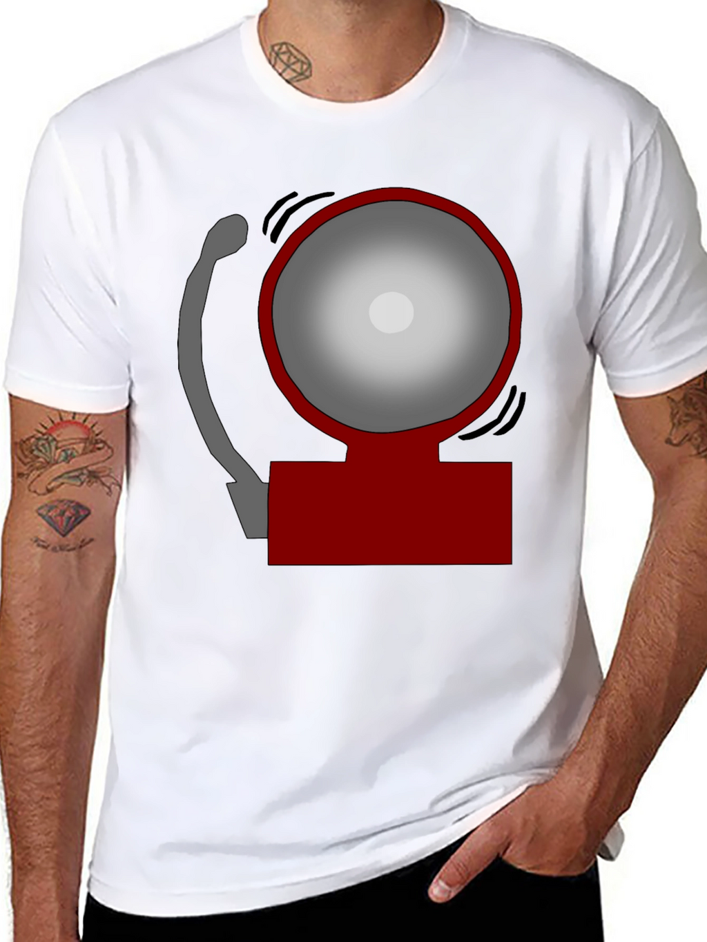Novelty Fire Alarm Graphic T-Shirt