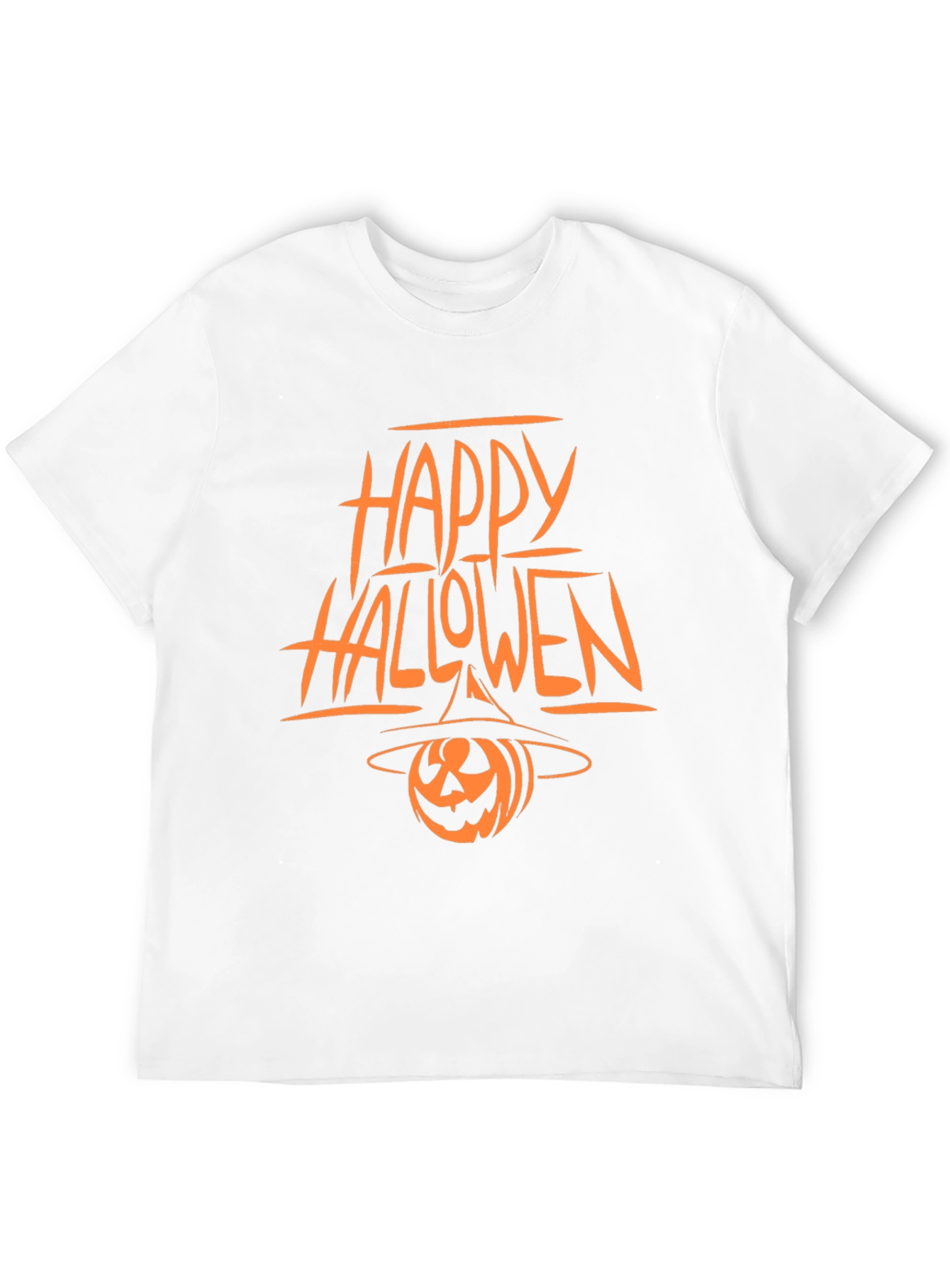 Happy Halloween Pumpkin Witch Hat Black T-Shirt