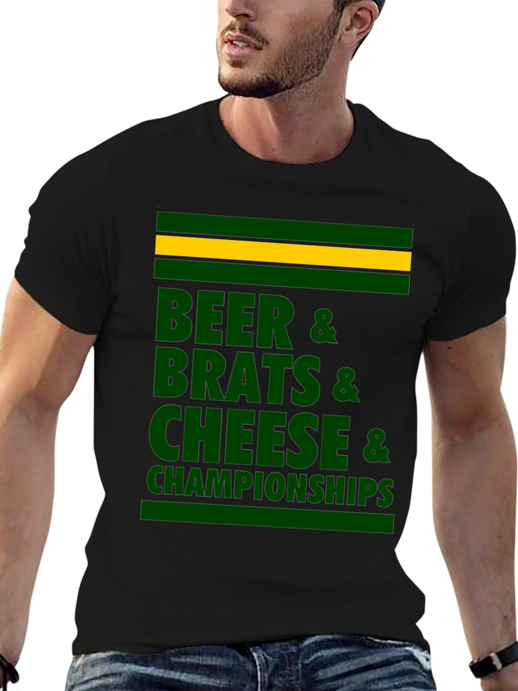 Beer Brats Cheese Championships Graphic T-Shirt