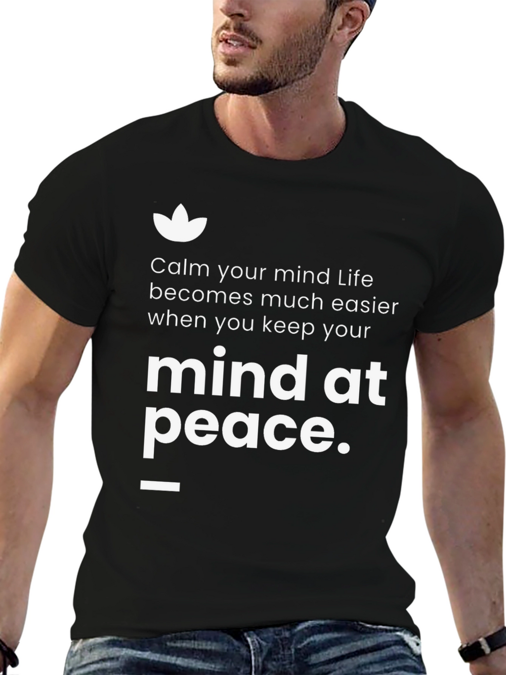 Mind At Peace Graphic T-Shirt - Black