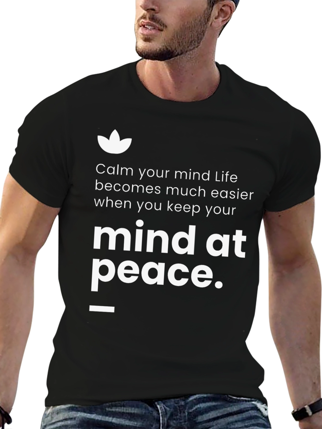 Mind At Peace Graphic T-Shirt - Black
