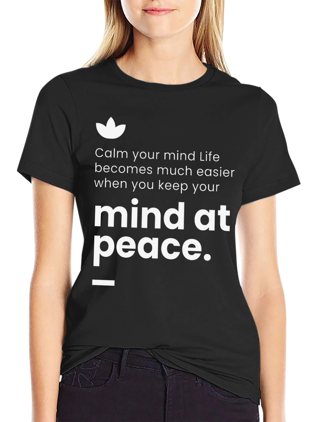 Mind At Peace Graphic T-Shirt - Black