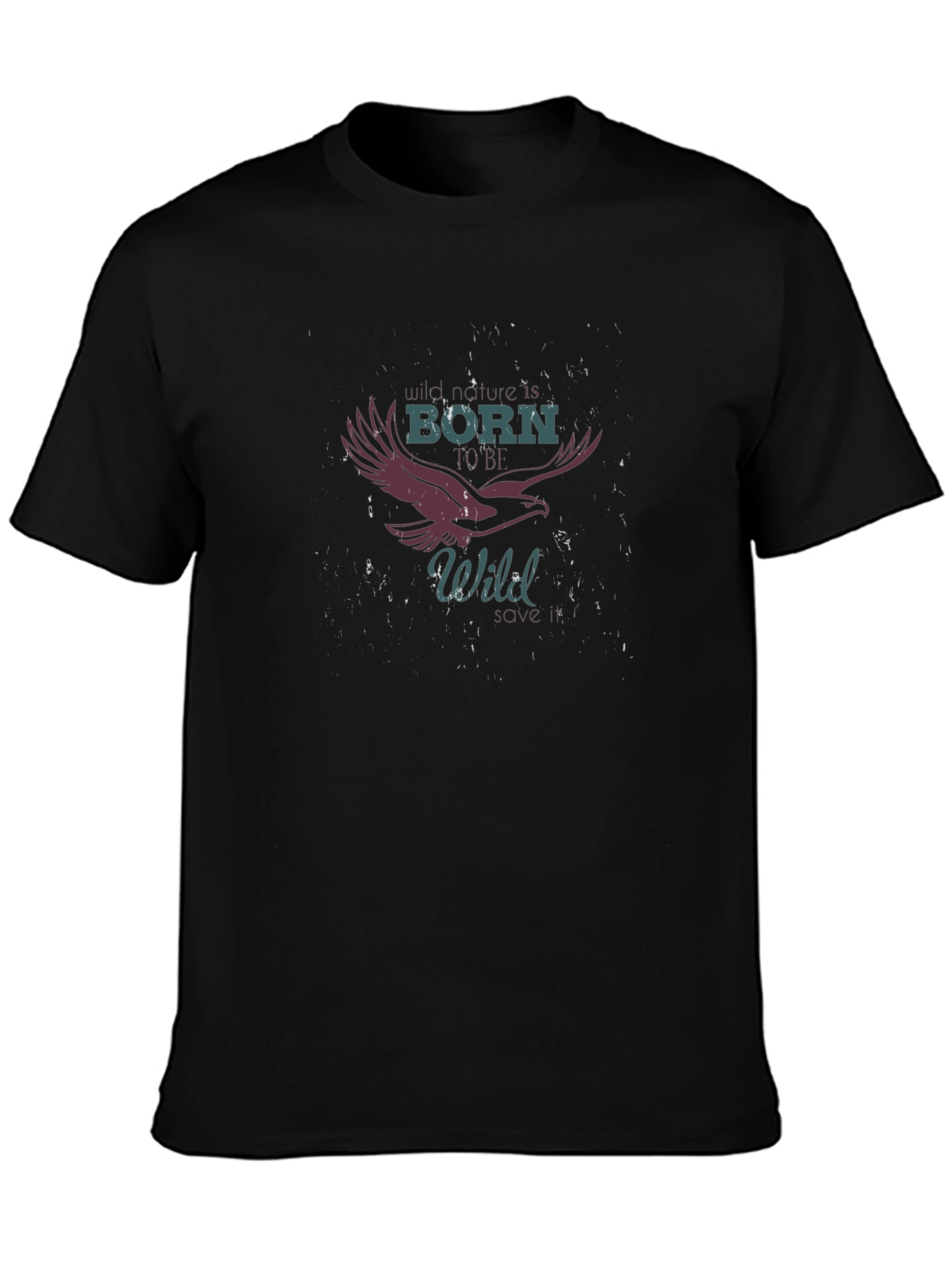 Born to Be Wild Eagle Graphic Black T-Shirt