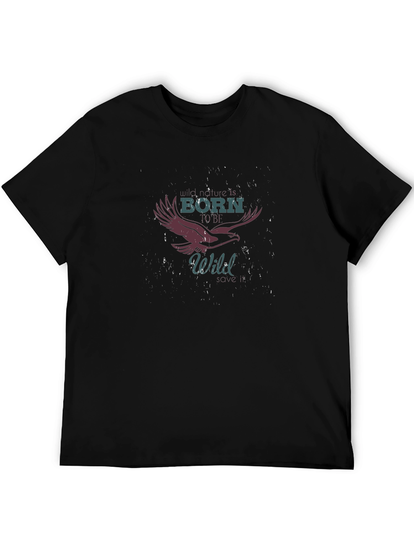 Born to Be Wild Eagle Graphic Black T-Shirt