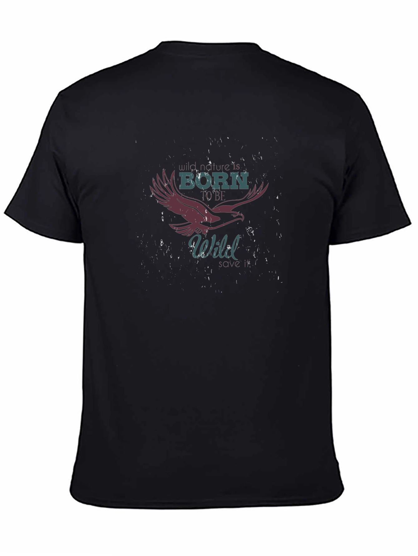 Born to Be Wild Eagle Graphic Black T-Shirt