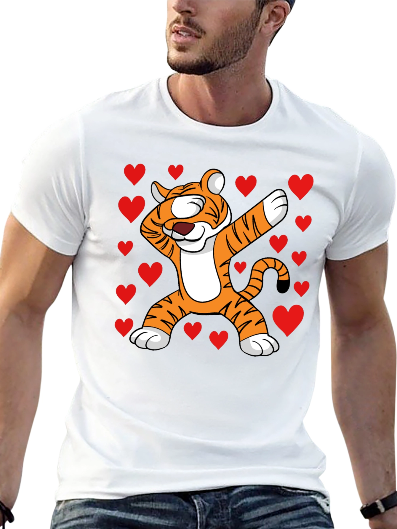 Dabbing Tiger Valentines Day T-Shirt