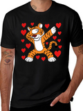 Dabbing Tiger Valentines Day T-Shirt
