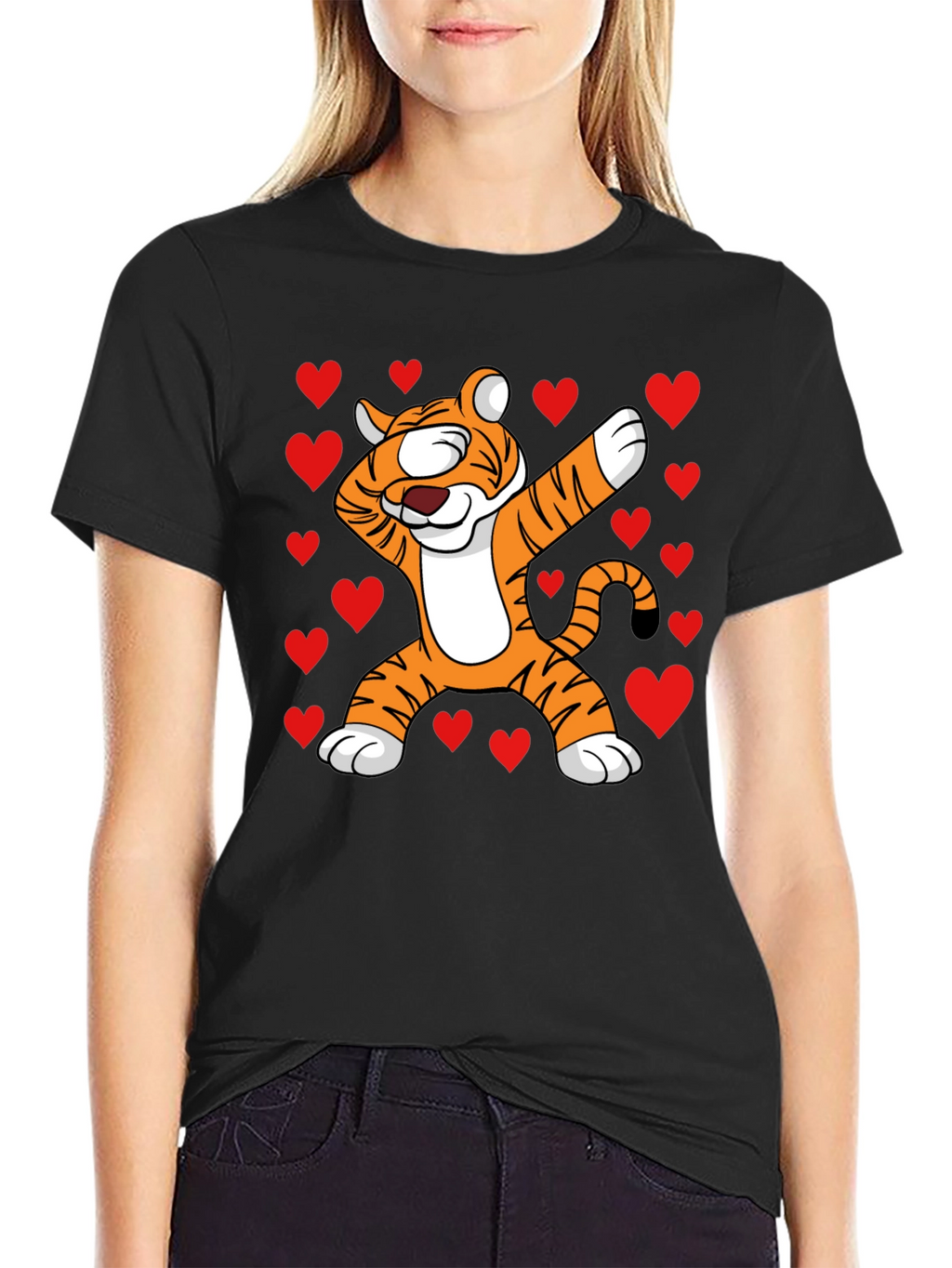 Dabbing Tiger Valentines Day T-Shirt