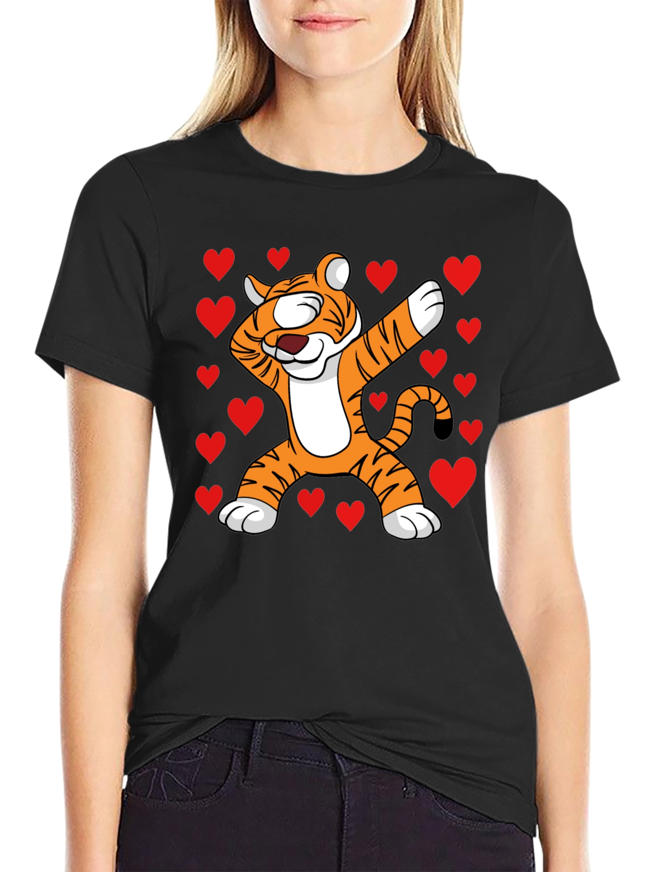 Dabbing Tiger Valentines Day T-Shirt