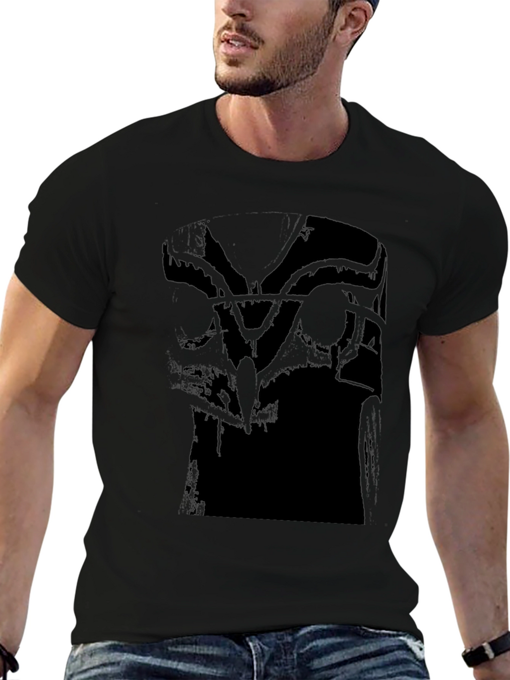 Abstract Graphic Black Tee