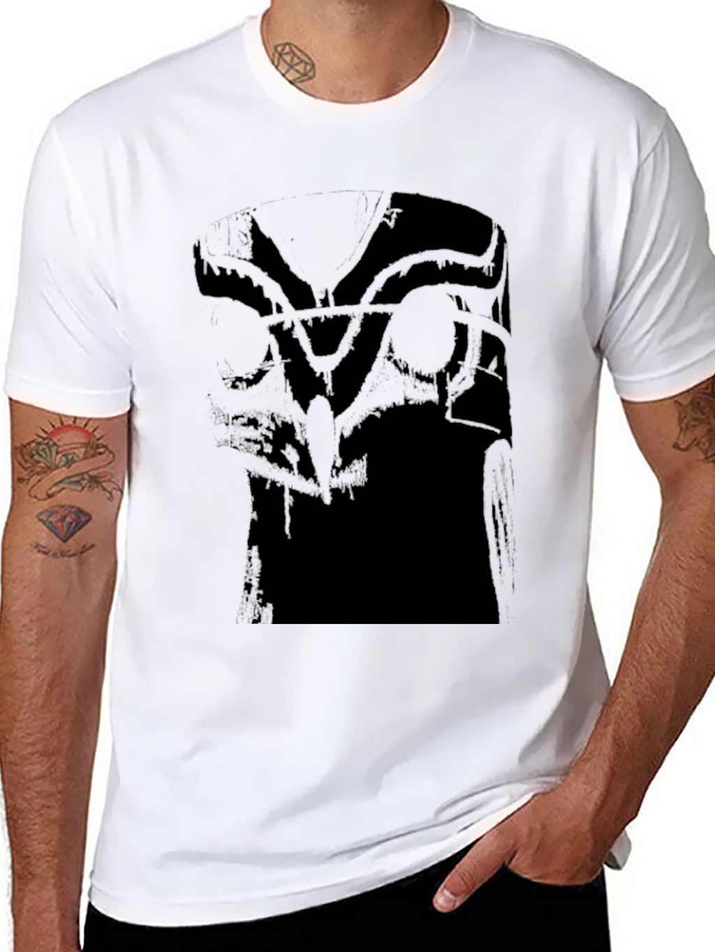 Abstract Graphic Black Tee