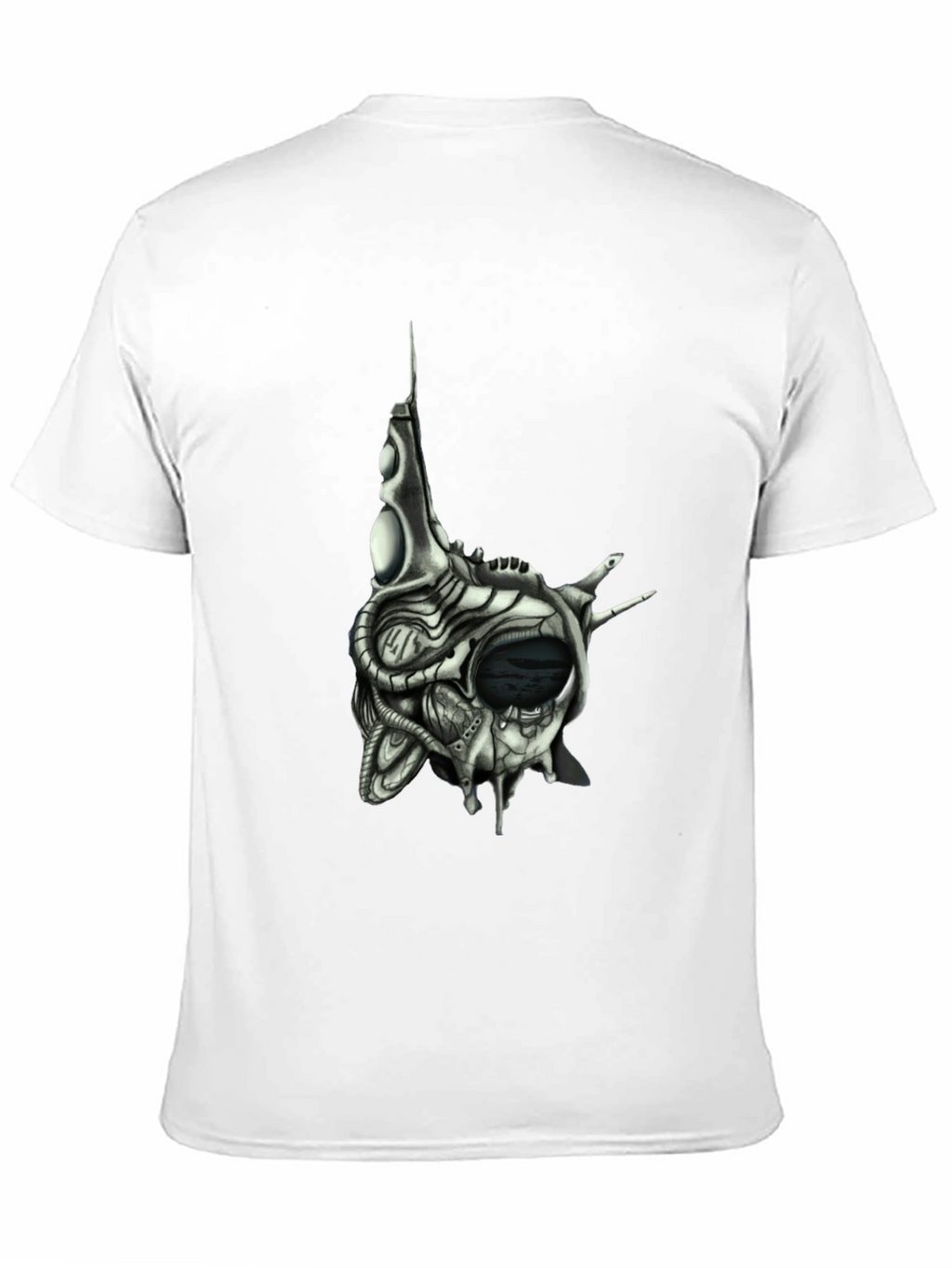 Cybernetic Skull T-Shirt - Dark Sci-Fi Style