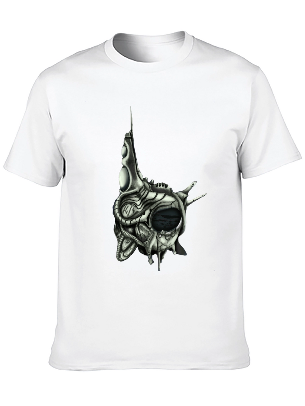 Cybernetic Skull T-Shirt - Dark Sci-Fi Style