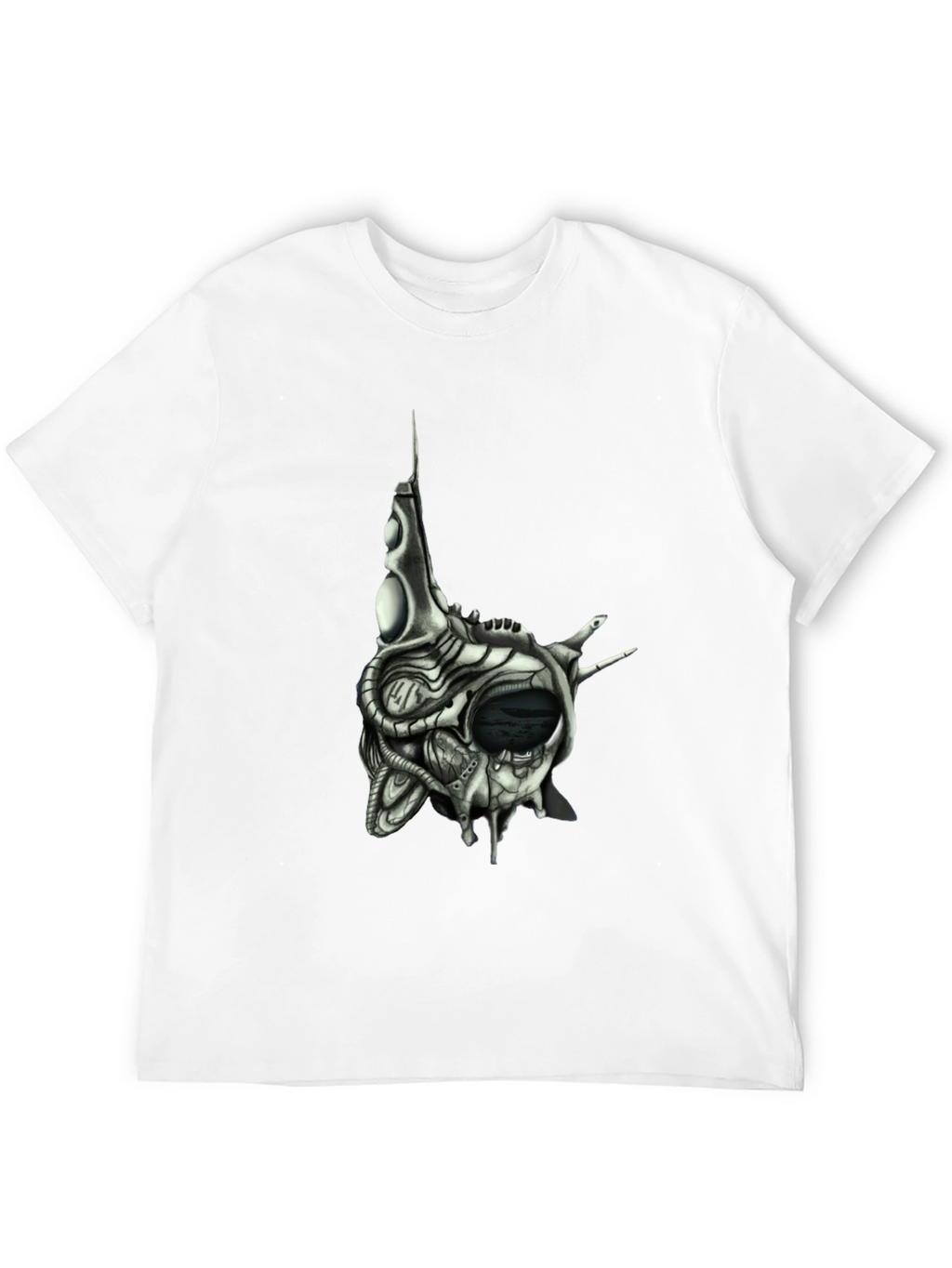 Cybernetic Skull T-Shirt - Dark Sci-Fi Style