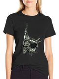 Cybernetic Skull T-Shirt - Dark Sci-Fi Style