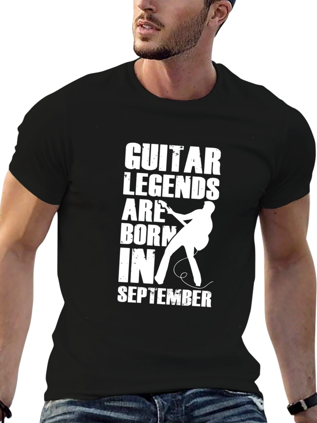 Guitar Legends Born in September Black T-Shirt