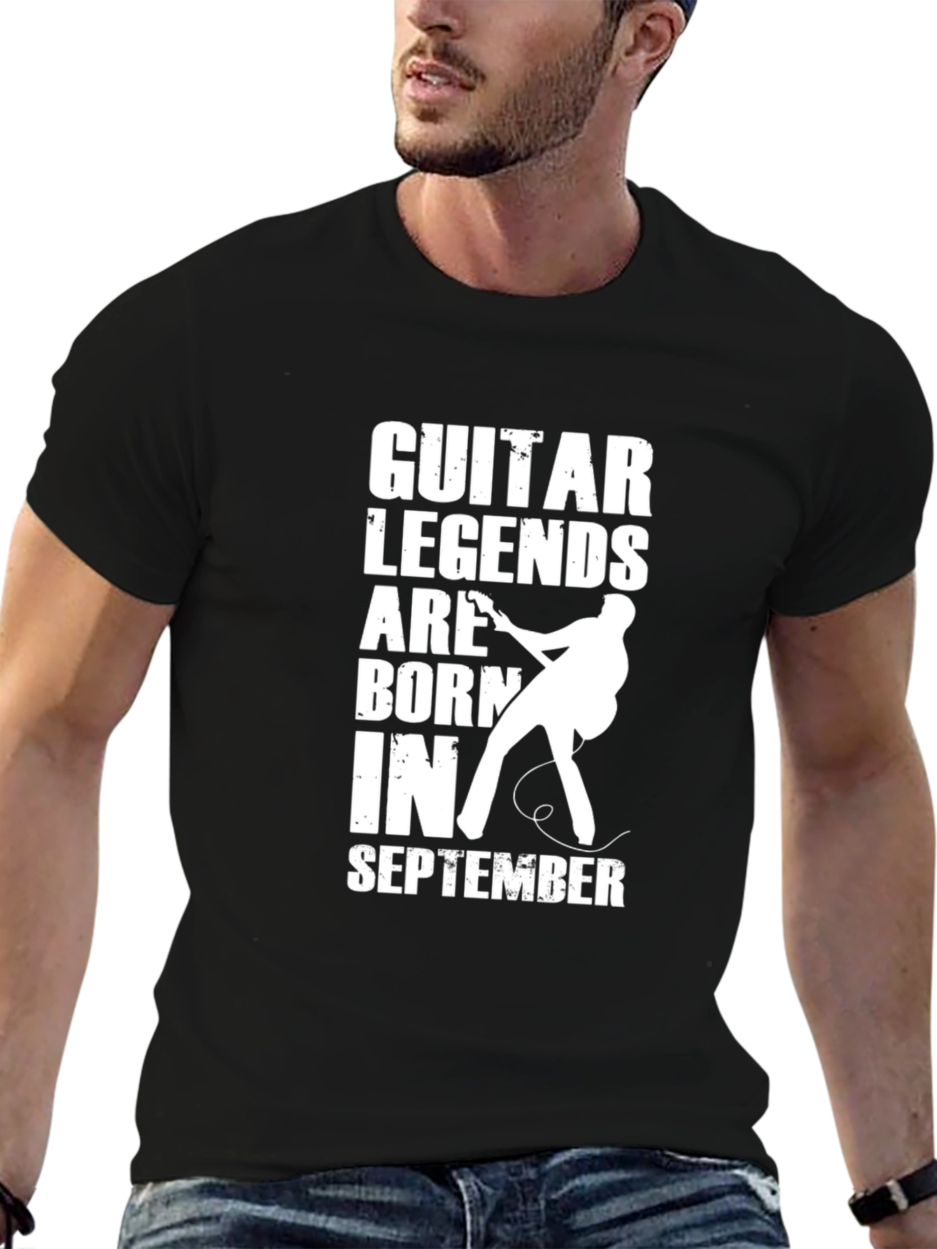 Guitar Legends Born in September Black T-Shirt