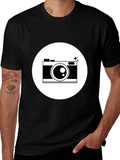 Camera Graphic Print Black T-Shirt