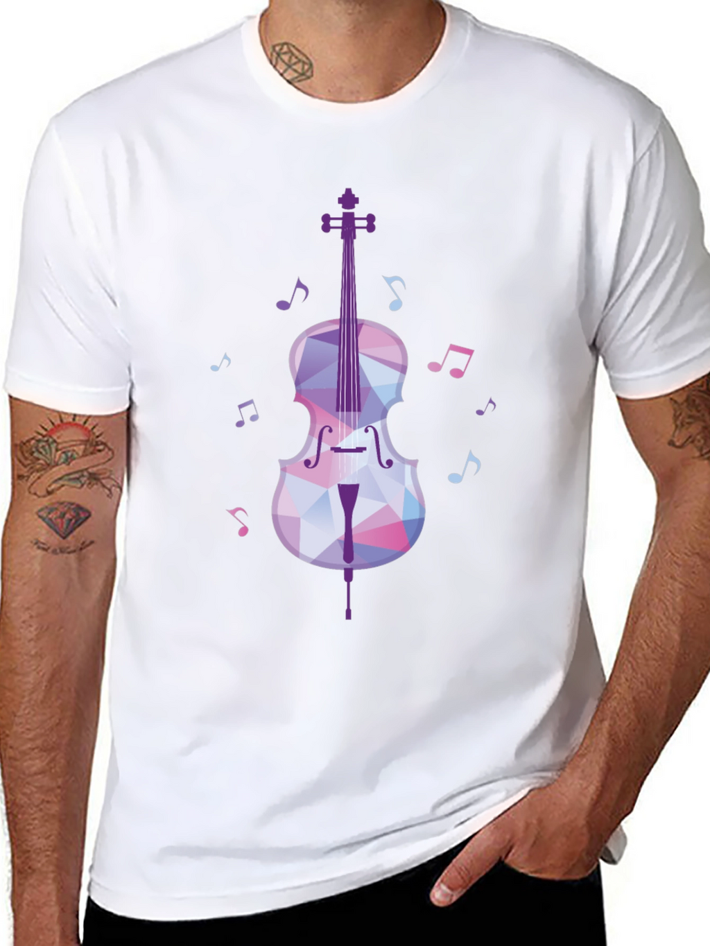 Musical Cello Graphic Tee - Black