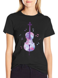 Musical Cello Graphic Tee - Black