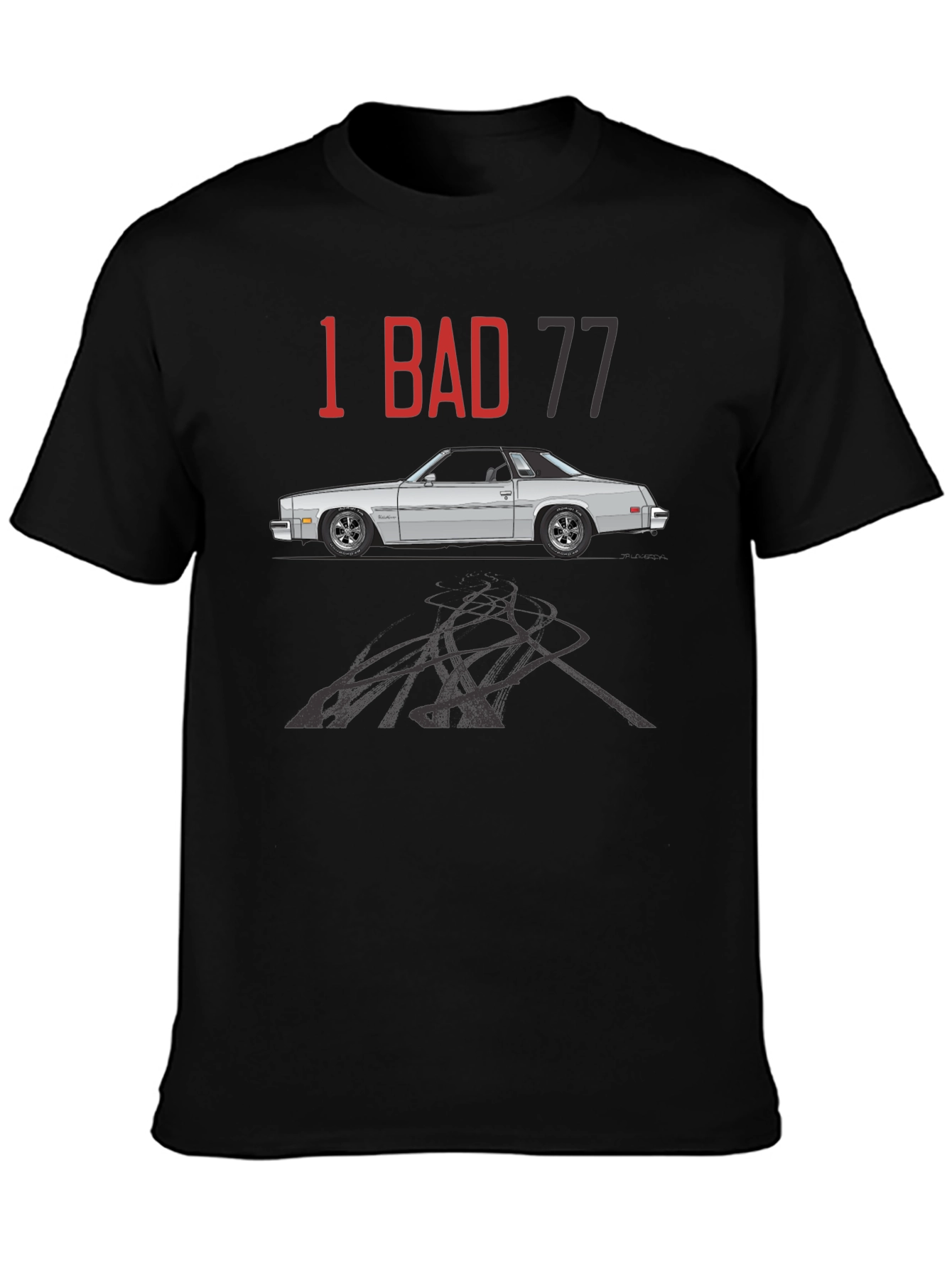 1 Bad 77 Car Graphic Tee - Classic Automotive Style