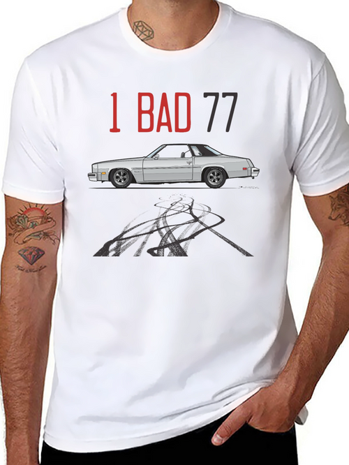 1 Bad 77 Car Graphic Tee - Classic Automotive Style