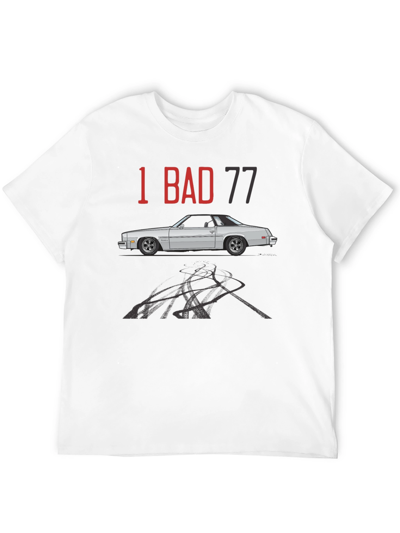 1 Bad 77 Car Graphic Tee - Classic Automotive Style