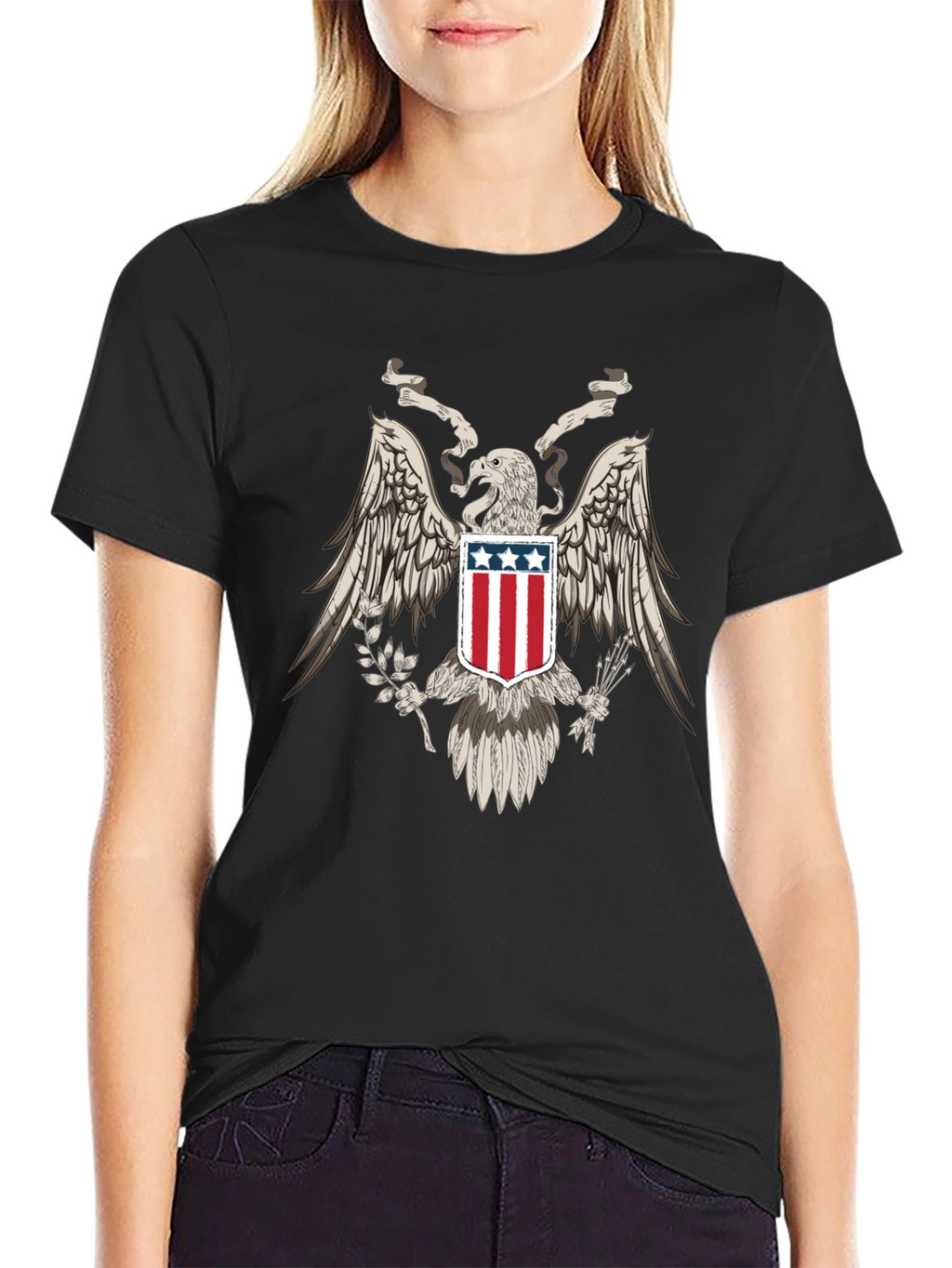 American Eagle Graphic T-Shirt Patriotic Design